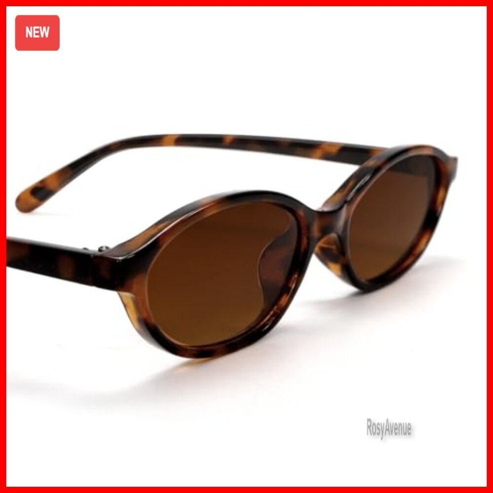 Retro Oval Sunglasses Lightweight Narrow Fit UV Protection 90s Style - Picture 4 of 7